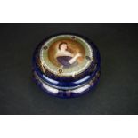 Vienna, Alexandra Porcelain Works, Lidded Trinket Box decorated with a portrait of a woman on a