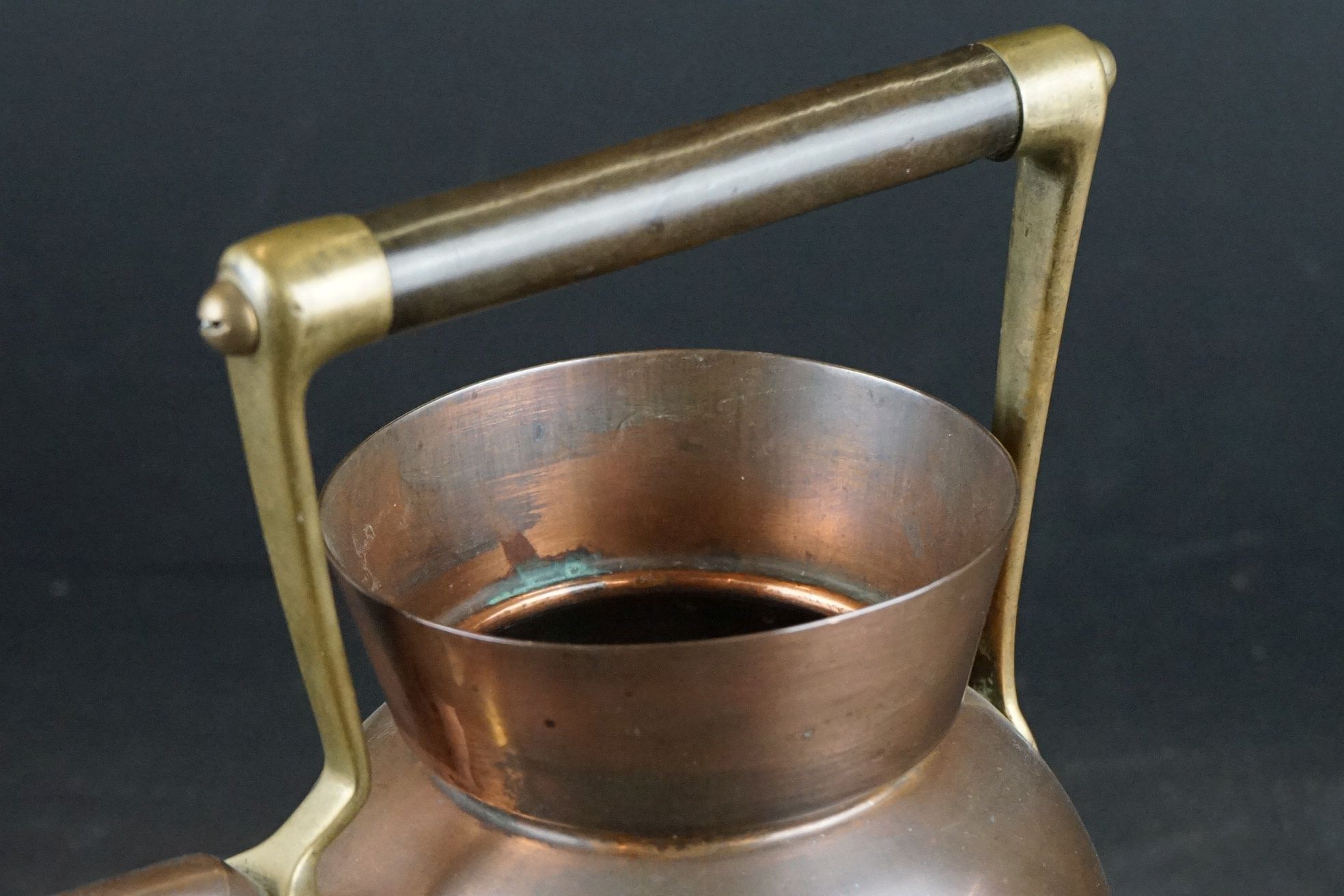 An antique Benham & Froud London, copper kettle c.1885 Christopher Dresser. - Image 7 of 7