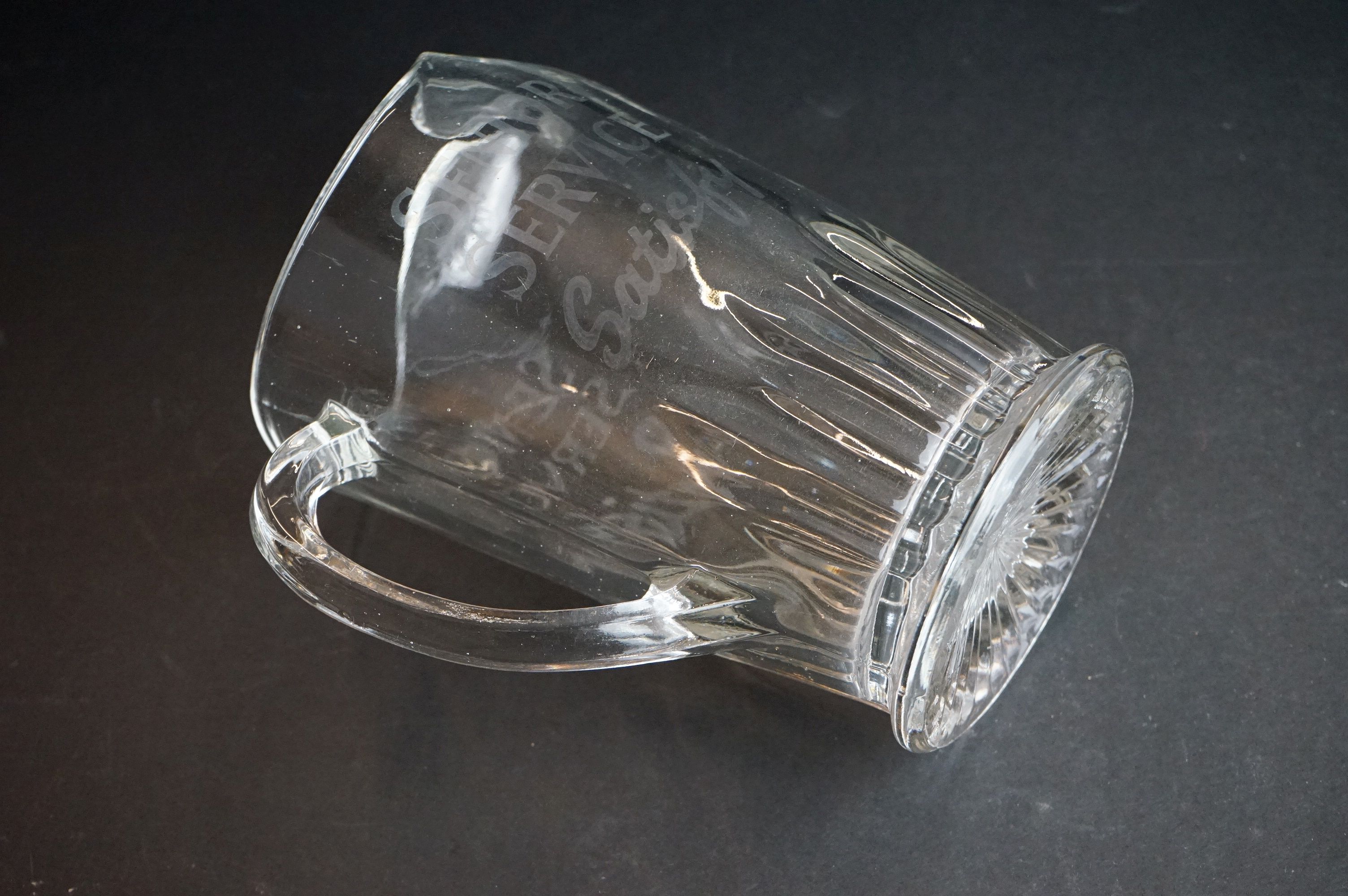 Early to Mid 20th century Advertising Glass Water Jug ' Senior Service Satisfy ', 18cm high - Image 5 of 8