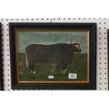 Oil painting of a prize bull