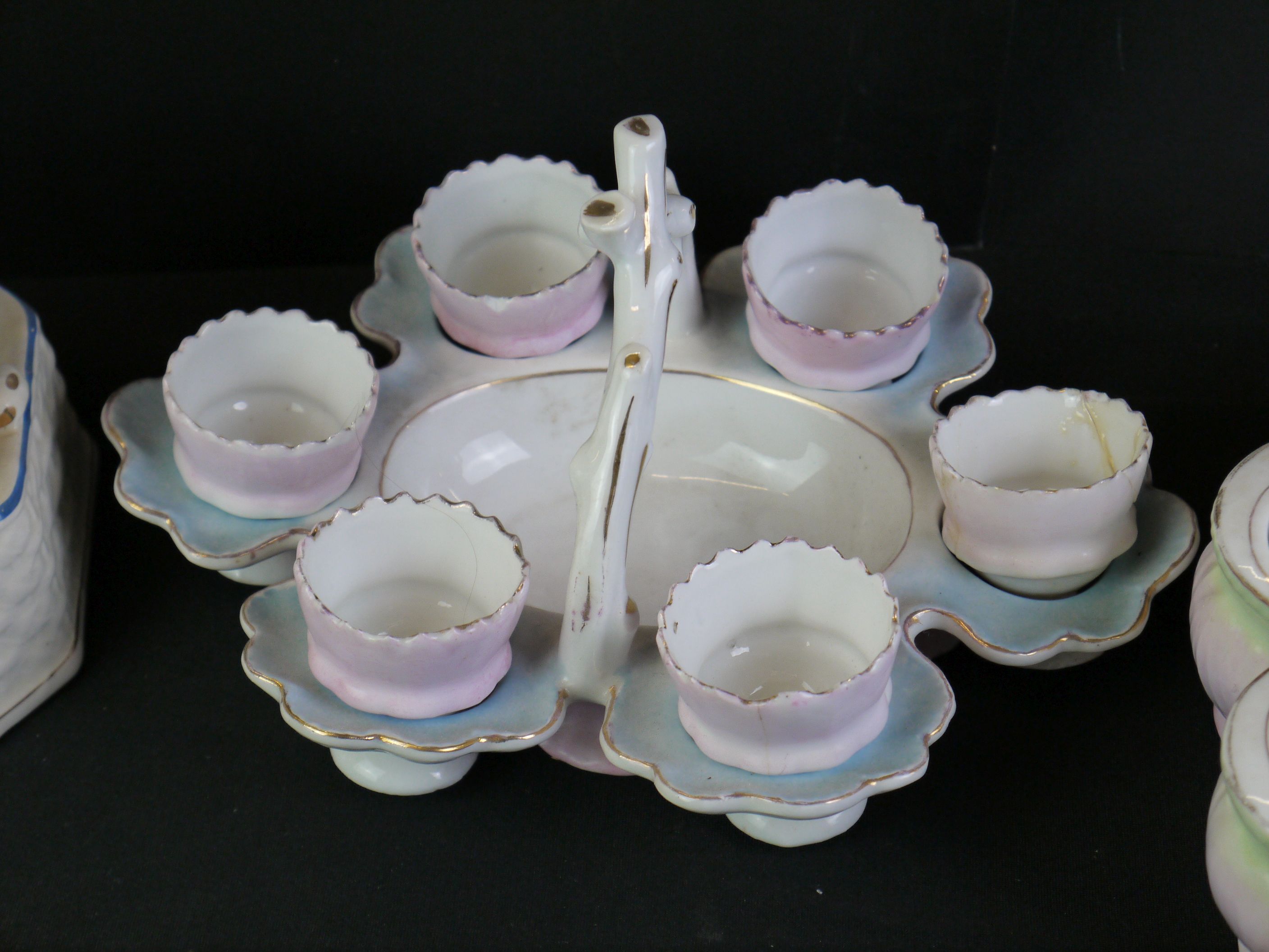 Group of pottery egg stand and egg cup holders - Image 4 of 6