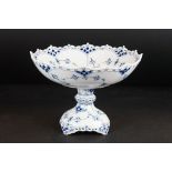 Royal Copenhagen blue and white porcelain comport / tazza, decorated in underglaze blue ' Onion '