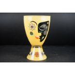 Ritzenhoff Michal Shalev round footed glass vase with abstract Picasso style applied face