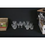 Quantity of Cut Glass including 8 Royal Doulton Wine Glasses together with unmarked but matching 7