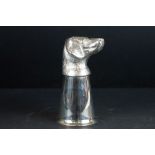 Silver Plate ' Fox Hound ' Stirrup Cup, 14cm high