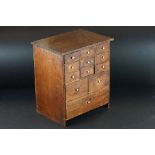Early 20th century Stained Wooden Multi-drawer Table Top Cabinet, 30cm wide x 36cm high