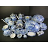 Large Collection of Copeland Spode's Italian Blue and White Dinner and Tea ware plus some later