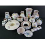 Collection of Eighteen Pieces of Poole Pottery including 9 Vases, Biscuit Barrel, 2 Preserve Jars, 2