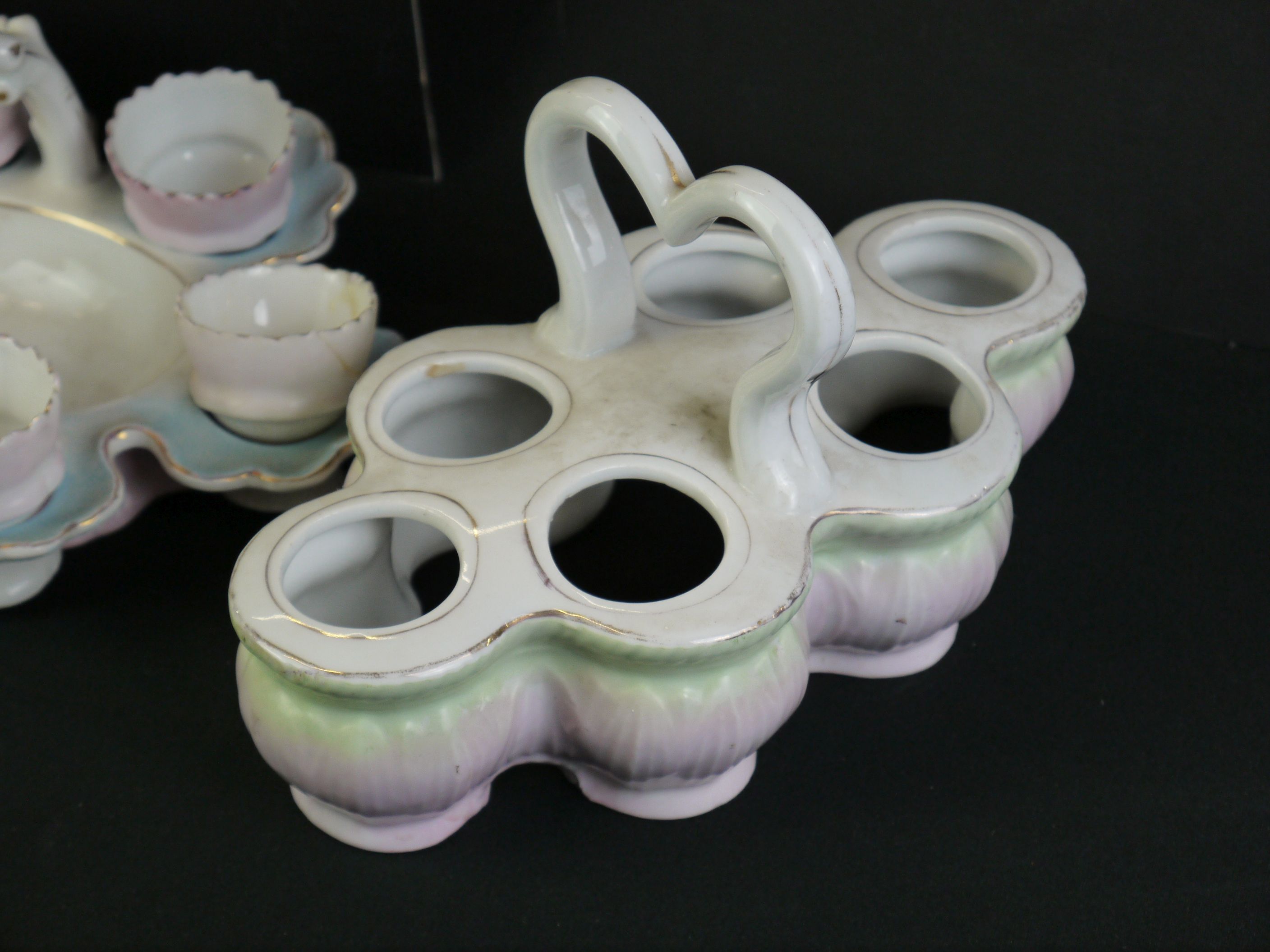Group of pottery egg stand and egg cup holders - Image 5 of 6