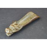 Bronze oriental spoon / scoop with dragon handle decoration, approx. 13cm long