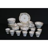 Victorian Part Tea Service, white ground with gilt decoration, approx, 33 pieces
