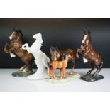 Three Beswick porcelain horse figures to include 2 x 1014 Rearing Welsh Cobs and a horse & pony