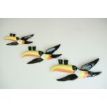 Set of three Carlton Ware Guinness advertising flying toucan wall plaques, printed marks to reverse,