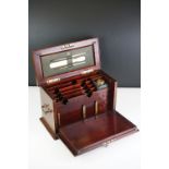 Late Victorian inlaid mahogany stationery cabinet with fitted interior
