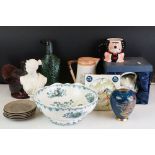 Collection of mixed glass and ceramics to include a boxed Old Tupton Ware teapot & cover, Masons