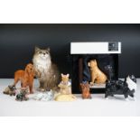 Collection of nine porcelain animal figures to include a boxed Royal Doulton Animals Chow Chow no.