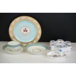 Flight, Barr & Barr porcelain plate, a pair of 19th century English porcelain saucers and matching