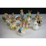 Collection of Beswick Beatrix Potter figurines, to include Mrs Rabbit 1951, Mr Jackson 1974 (Royal