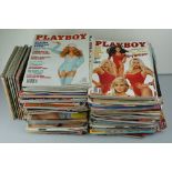 A large collection of adult erotic magazines to include Playboy, Ravers, Knave...etc..