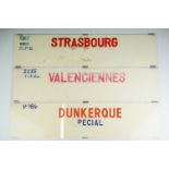 Railway interest - Original Mid century French Railway Sign ' Dunkerque Special ', together with two