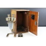 Vintage microscope by Charles Perry, London in a wooden case