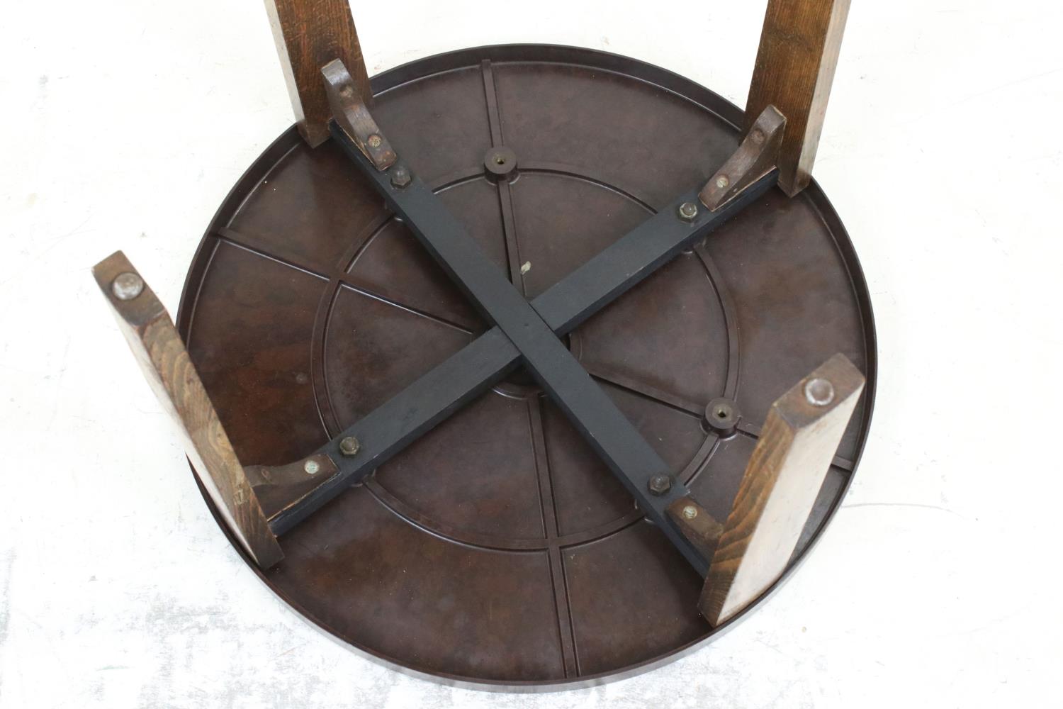 Mid 20th century Circular Coffee Table with Bakelite Top, 60cm diameter - Image 4 of 4