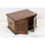 Late 19th / Early 20th century Oak Table Top Canteen of Cutlery Cabinet, the two doors opening to