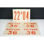 Railway interest - Five original Mid century French railway signs, to include one ' 22H 04 ' sign,