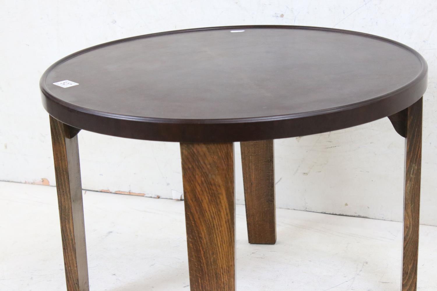 Mid 20th century Circular Coffee Table with Bakelite Top, 60cm diameter - Image 3 of 4