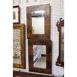Pair of mahogany framed mirrors, each 50cm x 46cm