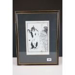 Aubrey Beardsley, a vintage print of females in an erotic portrait pose