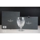 Two Boxed sets of four Waterford Crystal ' Colleen ' pattern cut glass 10 oz goblets, glasses approx