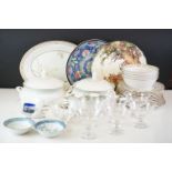 Collection of mixed glass and ceramic to include 8 x Stuart Crystal sundae dishes, Royal Doulton '