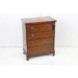 Mahogany Batchelors Chest in the George III manner, with fold-over top above four drawers, 60cm wide