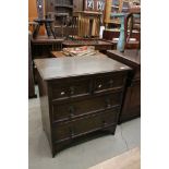 Early 20th century Oak Chest of Two Short over Two Long Drawers in the 17th century manner with