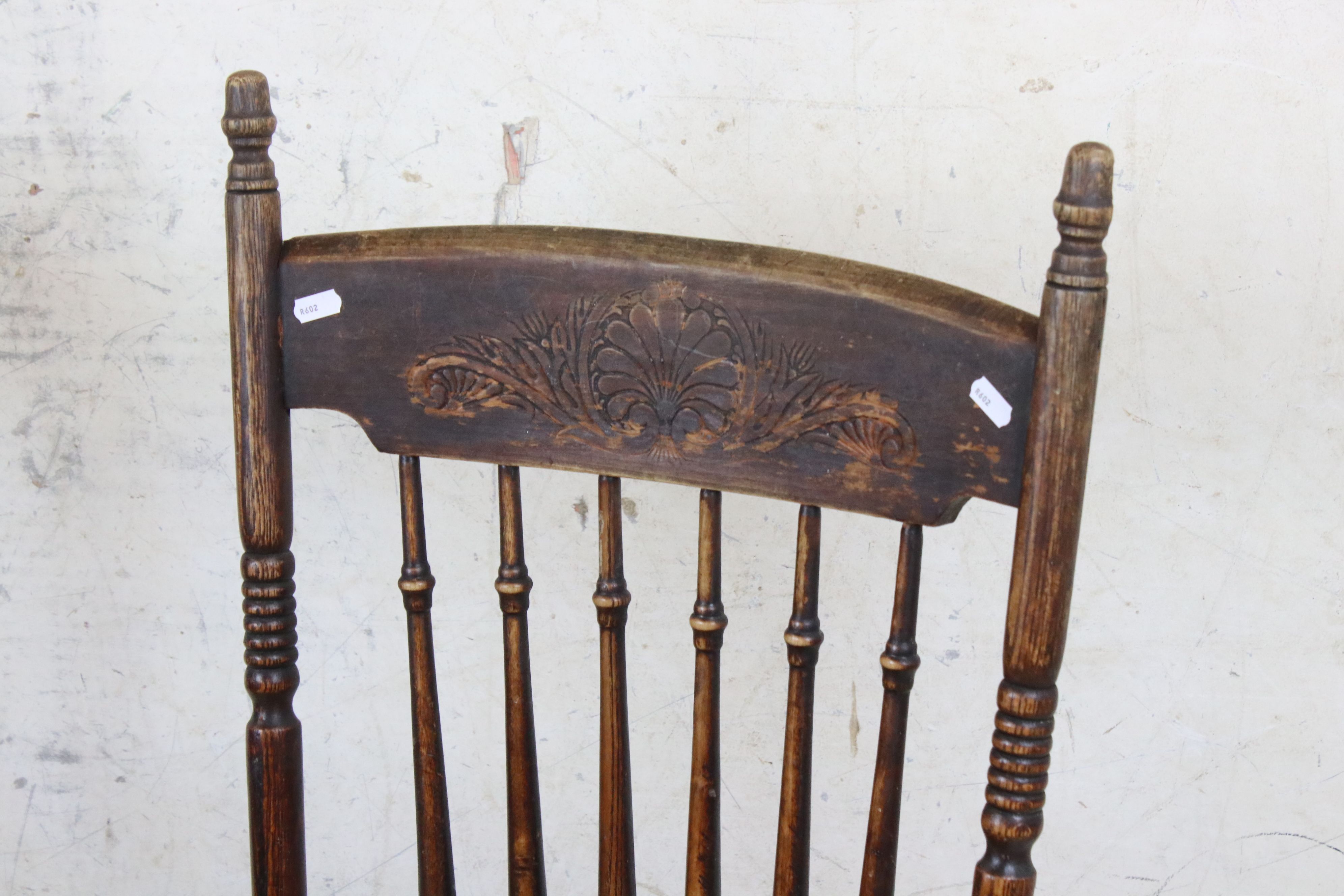 Pair of Early 20th century Elm Seated Stick Back and Bentwood Dining Chairs - Image 4 of 6