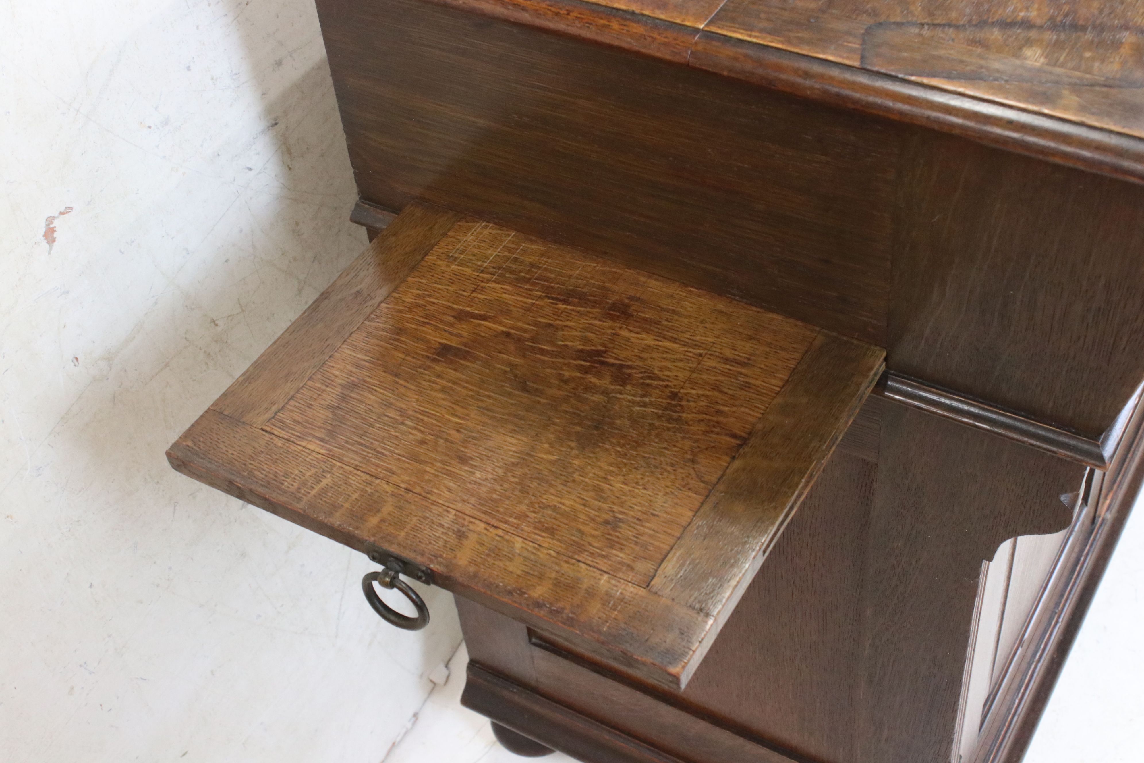 Edwardian Oak Compactum Writing Desk by Simpson & Sons Ltd of Halifax & Blackburn, with fold back - Image 10 of 10
