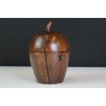 Georgian style fruitwood melon shaped tea caddy