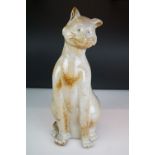 Large Glazed Studio Pottery Seated Cat, 51cm high