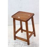 Vintage pine kitchen stool with shaped seat