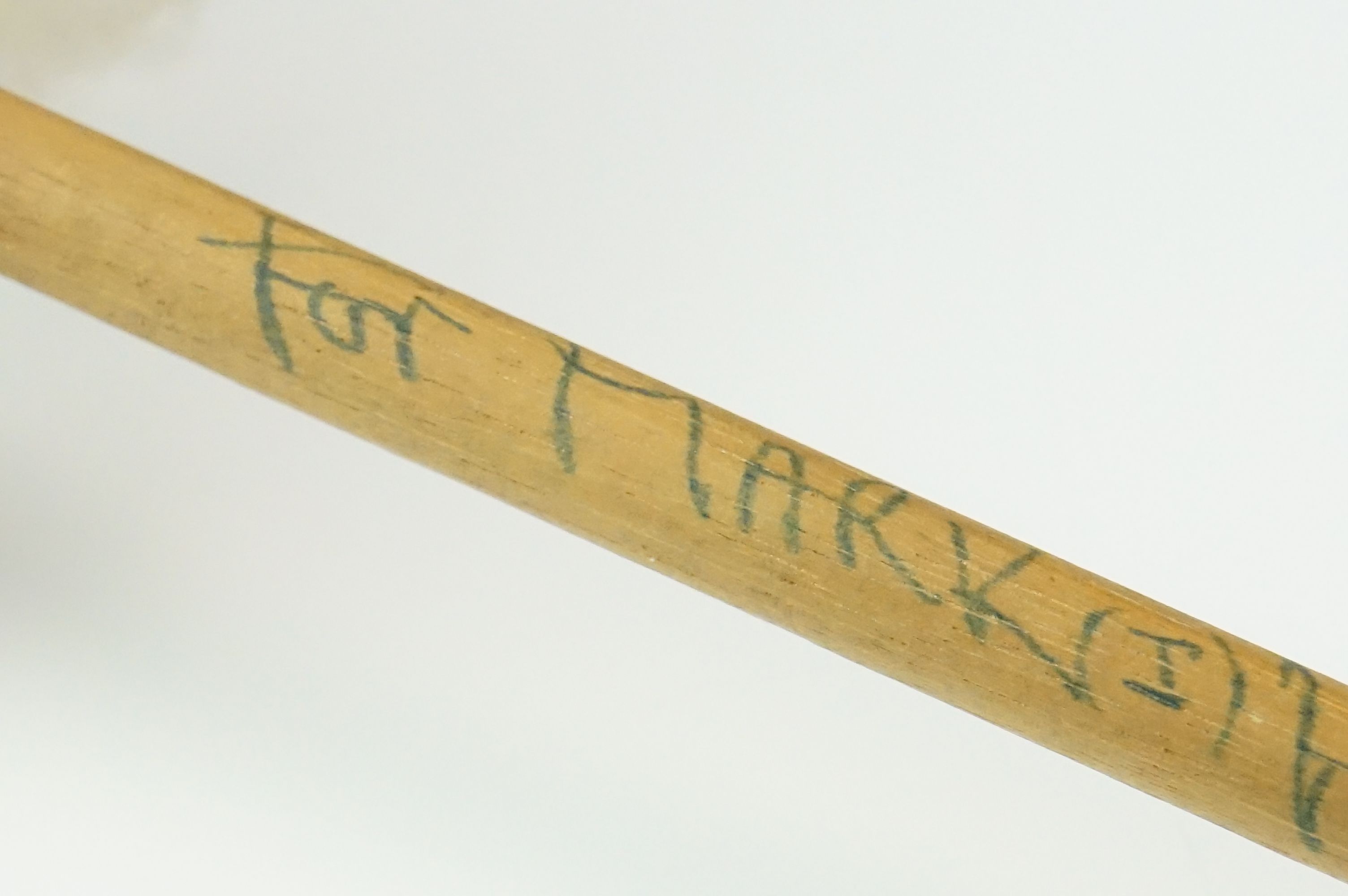 Original 1980's Ken Dodd Wool Tickling / Tickle Stick, the cane handle signed ' For Mark, - Image 2 of 4