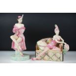Two Kevin Francis ltd edn Art Deco style porcelain figures to include ' La Femme Fatal ' and '