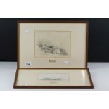 Attributed to Robert Leman (1799 - 1863) Pair of Pencil Drawings of Fishing Boats, signatures