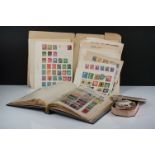 A collection of British and World stamps contained within albums together with loose examples