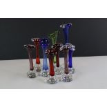 Collection of Nine Aseda Glass Sweden Bo Borgstrom Jack in Pulpit vases in various colourways with