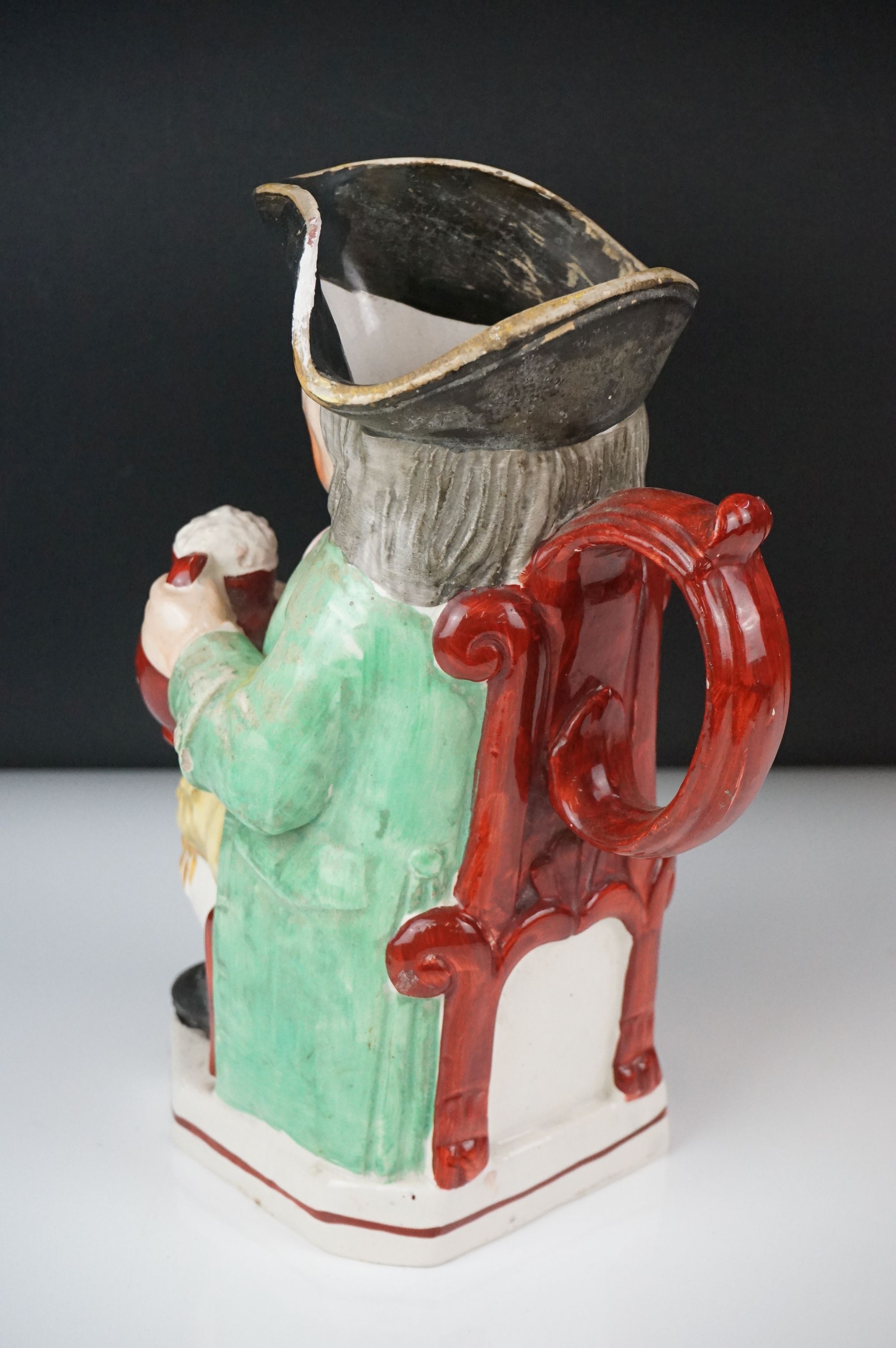 19th Century Staffordshire Toby jug modelled as Toby Philpott holding a foaming tankard and pipe, - Image 5 of 14