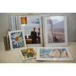 Approximately Thirty Six unframed Art Poster Prints including Vettriano, Marilyn Monroe, Tolouse-