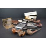 A mixed collection of Tobacciana to include a selection of estate pipes, cigarette cases and