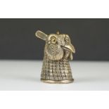 Brass cased vesta in the form of an owl head