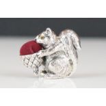 Silver squirrel pincushion